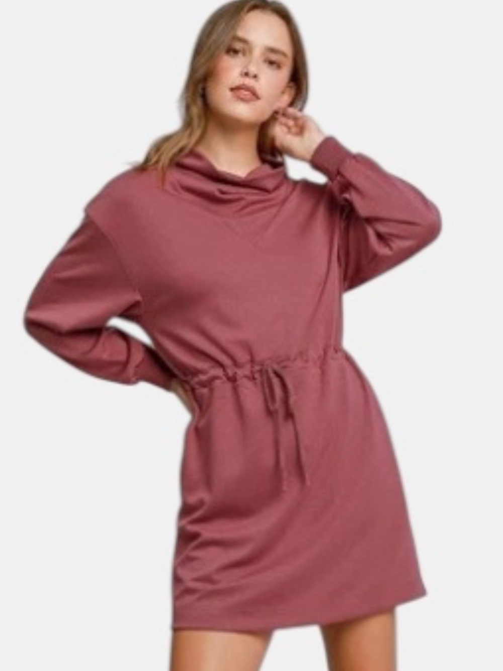 Umgee Rosewood Knit Dress Long Sleeve Athleisure NWT